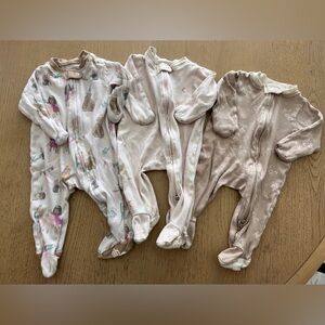 Burts Bee’s bundle 3 girls sleepers 0-3 months